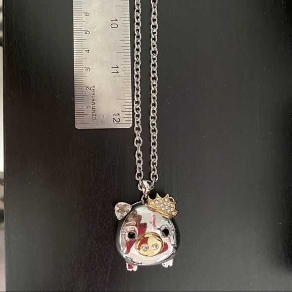 Silver coated necklace and earrings - Picture 4 of 5